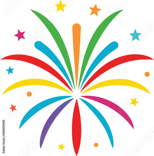 happy new year fireworks flashes vector illustration 