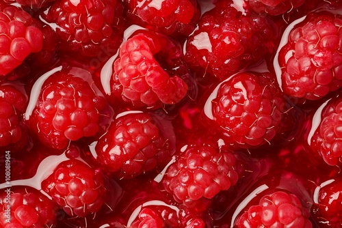 Thick Raspberry Coulis in Close-Up, Highlighting Its Deep Red Color and Velvety Smoothness. Great for Beverage Photography, Dessert Pairing Concepts, or Fruit-Based Recipe Ads.
