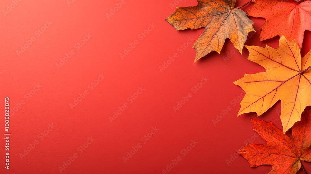 Vibrant autumn leaves in shades of orange and red are arranged on a smooth, warm-toned background, This image is perfect for fall-themed designs, seasonal marketing, or nature-related articles, Vibrant autumn leaves in shades of orange and red are arranged on a smooth, warm-toned background, This image is perfect for fall-themed designs, seasonal marketing, or nature-related articles,