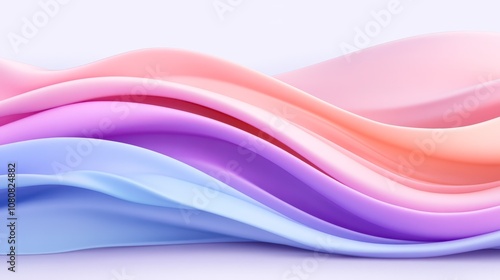 Soft, flowing waves of pastel colors create a tranquil and modern background, ideal for branding, website design, or social media, This abstract image offers versatility for various creative projects