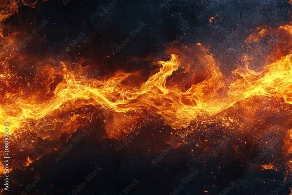 Fire flames on black background with copy space. Fire flames on black background with copy space.