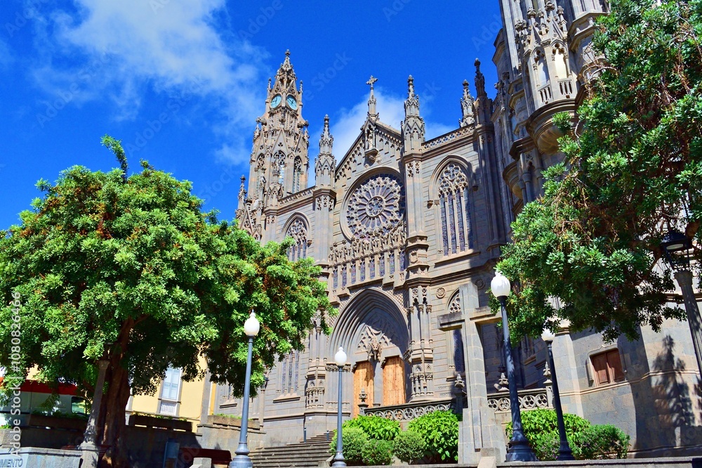 landscape of the historic center of the city of Arucas in Canary Islands, Spain landscape of the historic center of the city of Arucas in Canary Islands, Spain