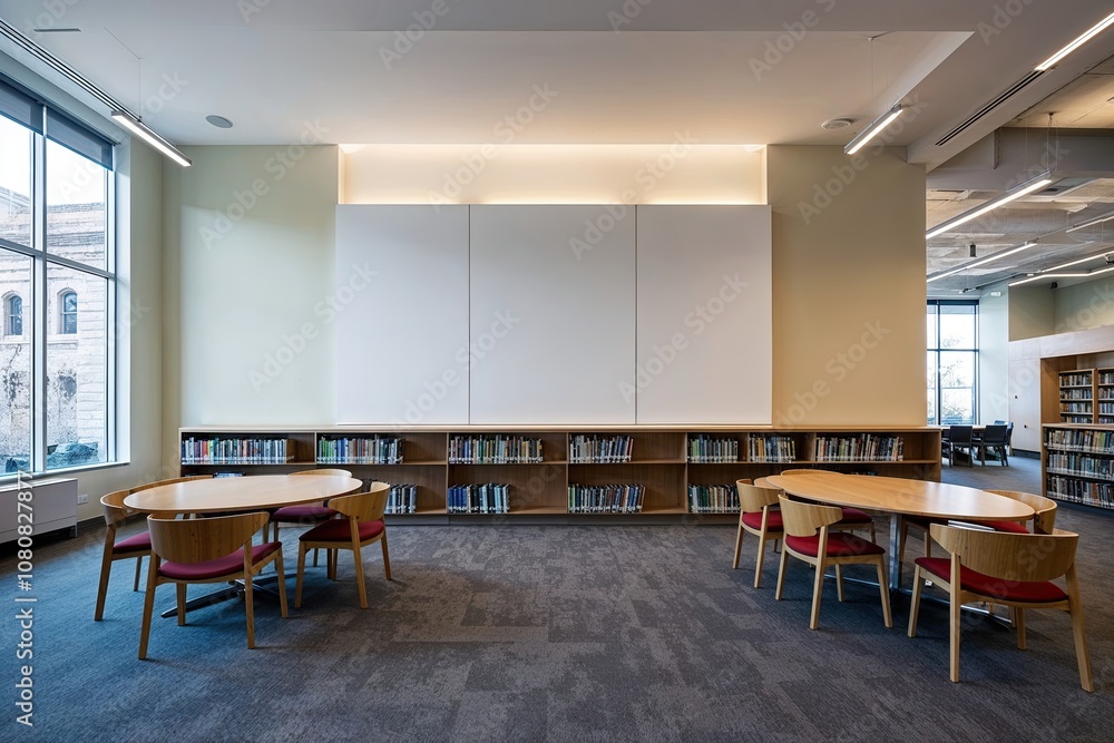 Chic Interior Design Ideas for Public Libraries Featuring Open Wall Space Chic Interior Design Ideas for Public Libraries Featuring Open Wall Space