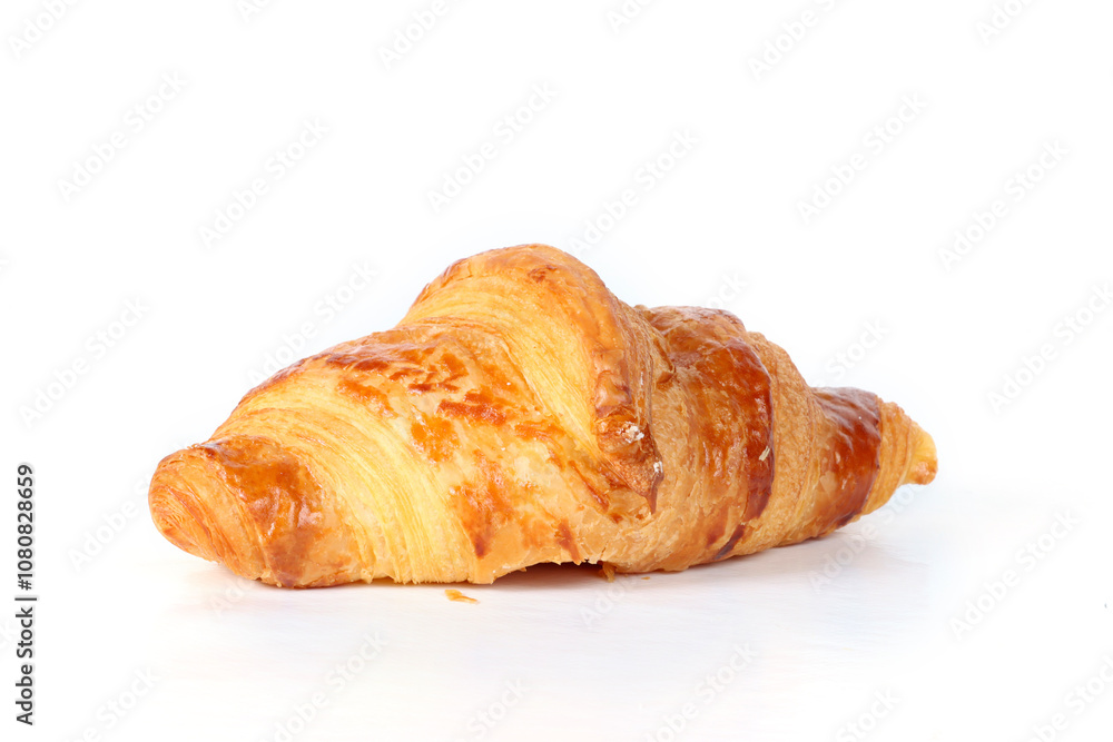 Croissant on a white background, classic French bakery specialty Croissant on a white background, classic French bakery specialty