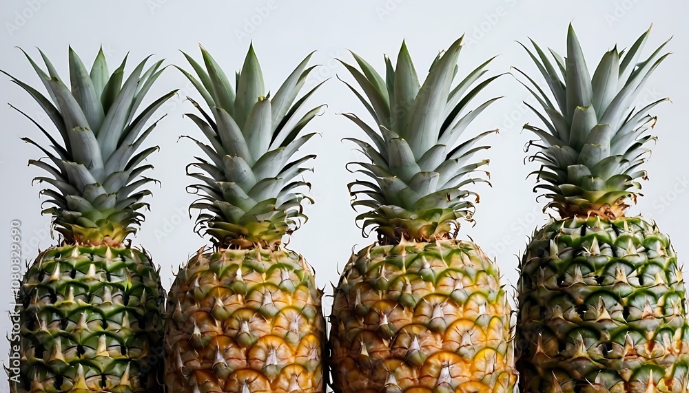 Two slices of pineapple on a white background,Ripe pineapple fruit. Ripe pineapple on white background,pineapple, ripe, freshness, raw, snack, white, healthy, 2