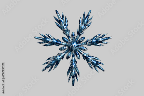 3d colorful snowflakes 