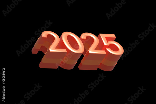 3d 2025 and New Year logo