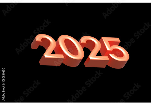 3d 2025 and New Year logo