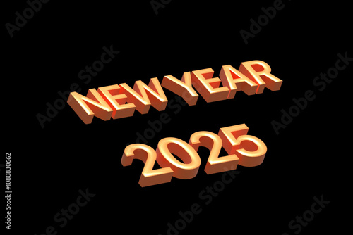 3d 2025 and New Year logo