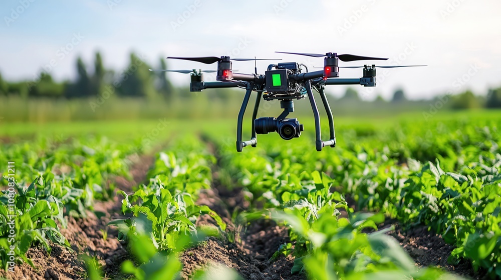 Agricultural technology improves agriculture through more efficient management practices. Drone Monitoring Crop Health with Digital Sensors Agricultural technology improves agriculture through more efficient management practices. Drone Monitoring Crop Health with Digital Sensors