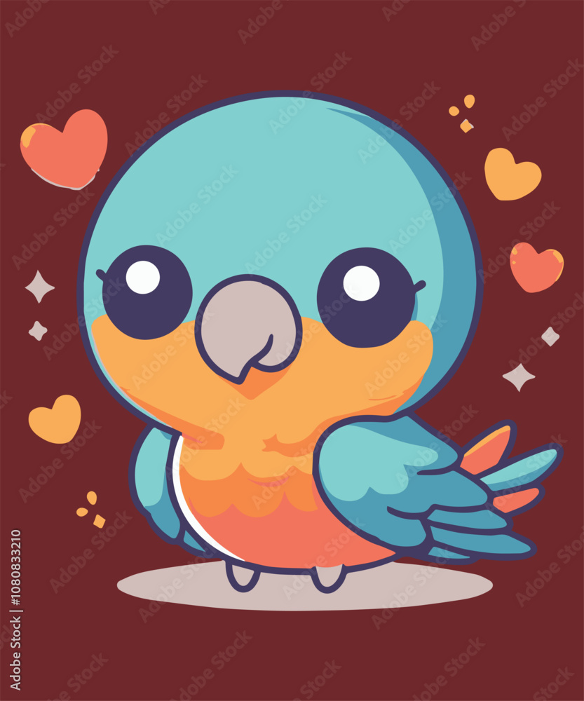 A cute parrot vector style with white background.
A cute parrot vector style with white background.