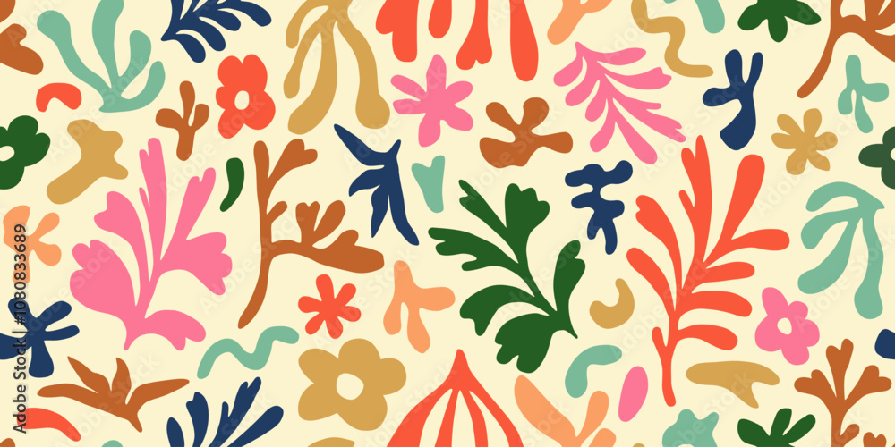 Abstract hand drawn flowers, seamless patterns with floral for fabric, textiles, clothing, poster, cover, banner, wall art, home decor, background. Vector illustration. Abstract hand drawn flowers, seamless patterns with floral for fabric, textiles, clothing, poster, cover, banner, wall art, home decor, background. Vector illustration.