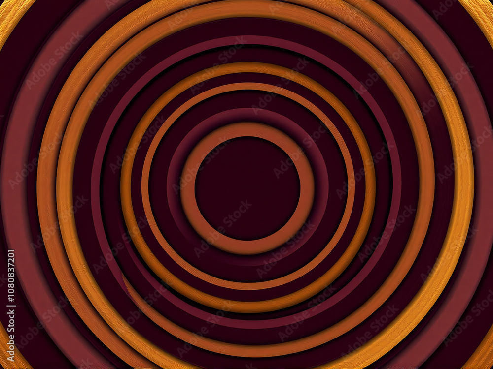 Obraz premium Colorful concentric circles with rich tones creating a captivating visual effect on a dark background
