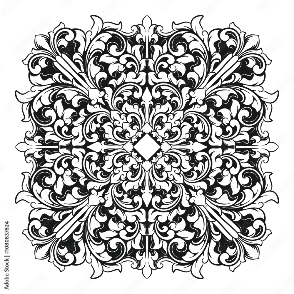 Vector beautiful engraved circle ornament Vector beautiful engraved circle ornament