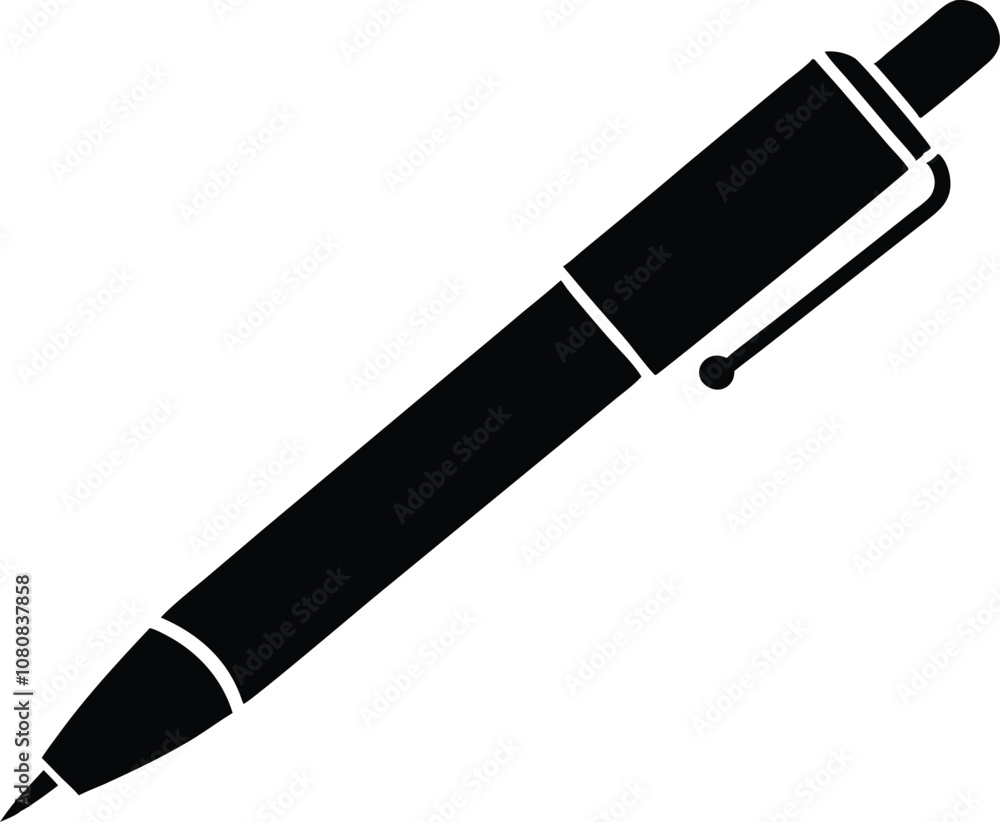 pen silhouette vector, pen icon black pen silhouette vector, pen icon black