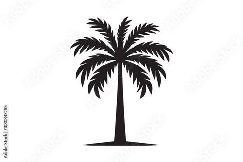 coconut tree vector silhouette isolated in white background