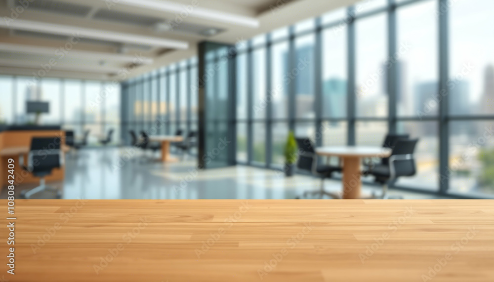 custom made wallpaper toronto digitalWooden table in light office with panoramic windows