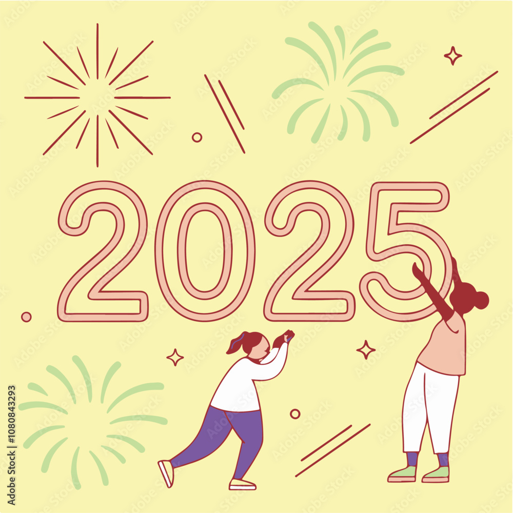 Adobe Illustrator Artwork Happy new year 2025 facebiik post design Adobe Illustrator Artwork Happy new year 2025 facebiik post design