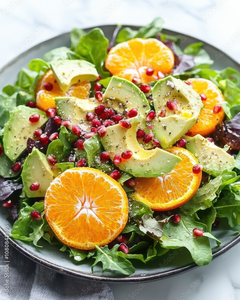 Delight your taste buds with a refreshing avocado and citrus salad loaded with pomegranate seeds Delight your taste buds with a refreshing avocado and citrus salad loaded with pomegranate seeds