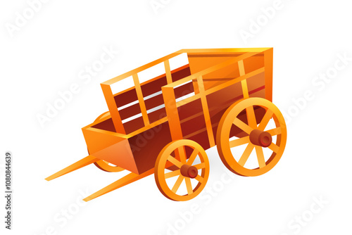 Cart realistic illustration in 3D style.