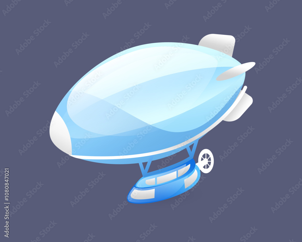 Realistic 3D illustration of a flying airship. Realistic 3D illustration of a flying airship.
