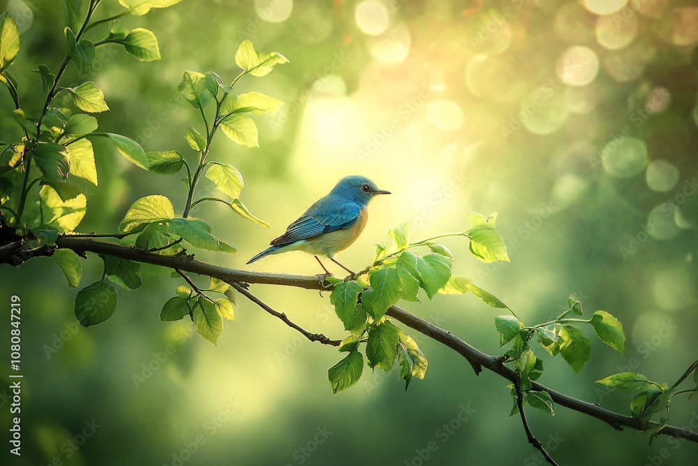 blue bird on a branch blue bird on a branch