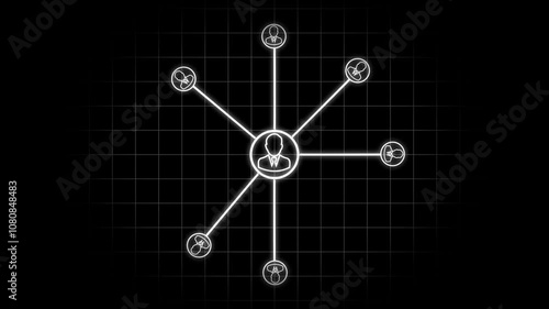 Wallpaper Mural digital interface connection and communication concept animation. Connected people avatars or icon. social network icon animation, contacts concept animation. Torontodigital.ca