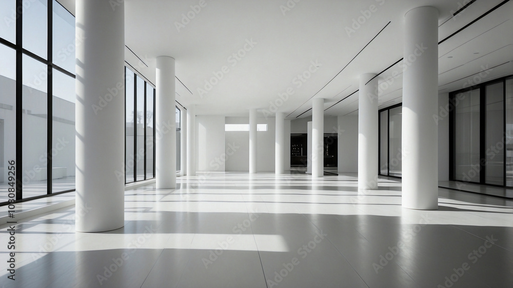 Minimalist Luxury Showroom with Architectural Lighting and Expansive Space Minimalist Luxury Showroom with Architectural Lighting and Expansive Space