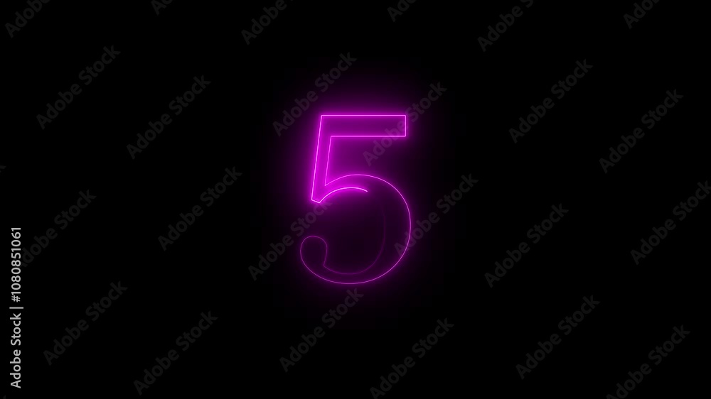 Glowing neon animated number 5. Two-color looping trendy glowing neon numeric number 5. Educational mathematics concept Glowing neon animated number 5. Two-color looping trendy glowing neon numeric number 5. Educational mathematics concept