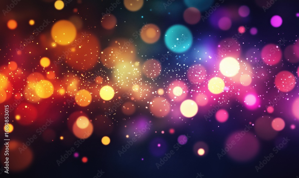 Colorful bokeh lights background, vibrant circles, soft focus, abstract design, festive atmosphere, glowing orbs, multicolored hues Colorful bokeh lights background, vibrant circles, soft focus, abstract design, festive atmosphere, glowing orbs, multicolored hues