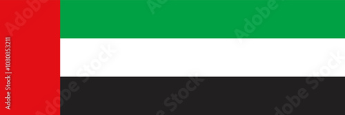 United Arab Emirates Flag. Flat vector illustration.