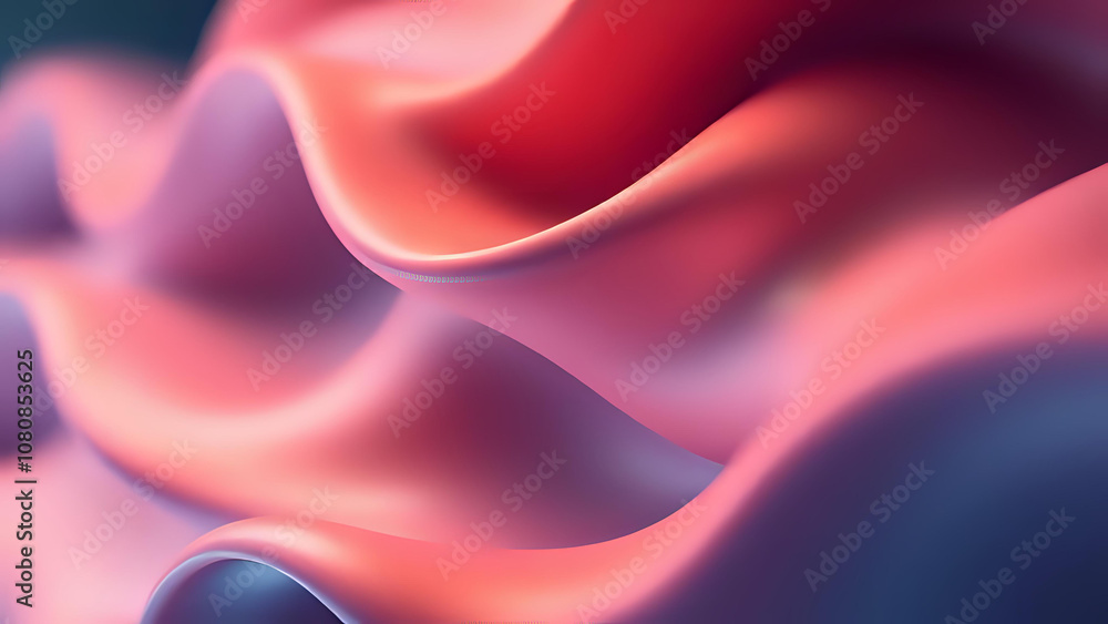 Obraz premium 3d render wavy cramic light soft waving background. Ai generated image