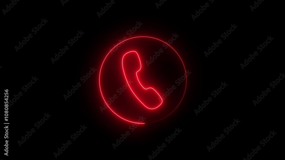 Technology phone calling icon animation. Call icon concept animation and neon loading bar icon. Incoming call ring icon background Technology phone calling icon animation. Call icon concept animation and neon loading bar icon. Incoming call ring icon background