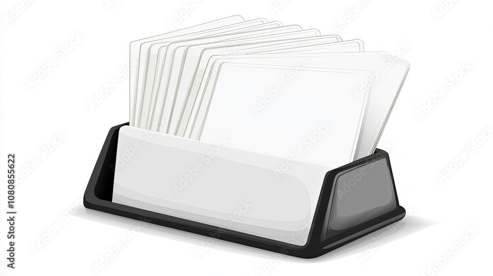 Black Business Card Holder with White Cards Black Business Card Holder with White Cards