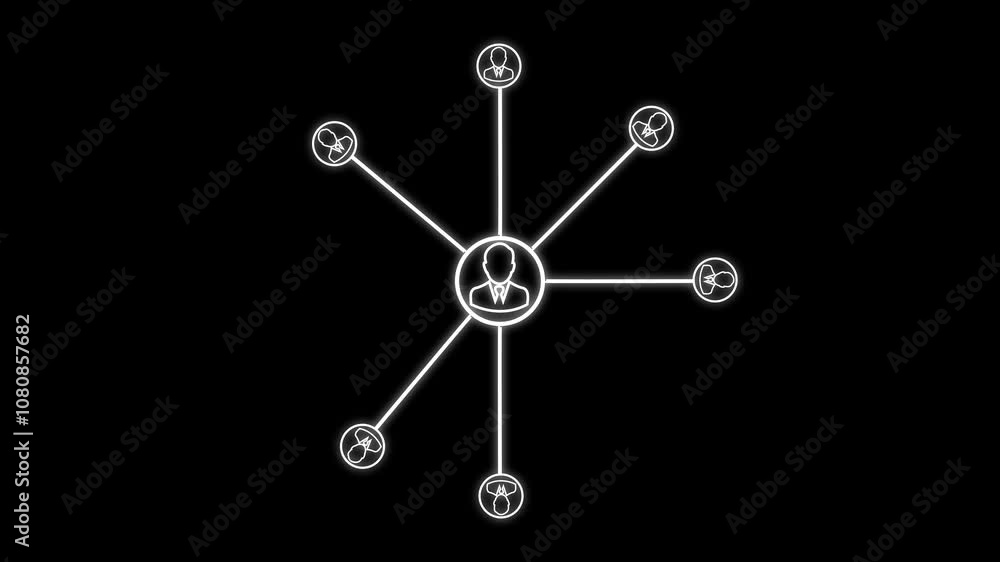 digital interface connection and communication concept animation. Connected people avatars or icon. social network icon animation, contacts concept animation. digital interface connection and communication concept animation. Connected people avatars or icon. social network icon animation, contacts concept animation.