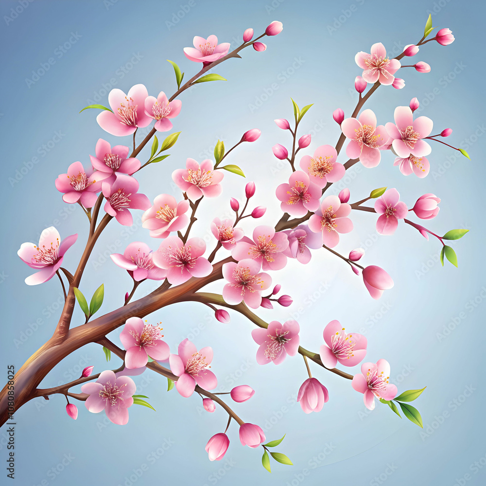 realistic sakura branch realistic sakura branch
