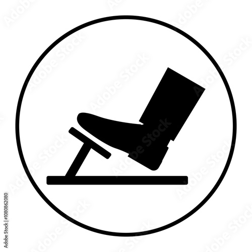 Car Pedals. Foot Pressing on Brake or Accelerator or Clutch Pedal Icon Symbol. Vector Illustration. 