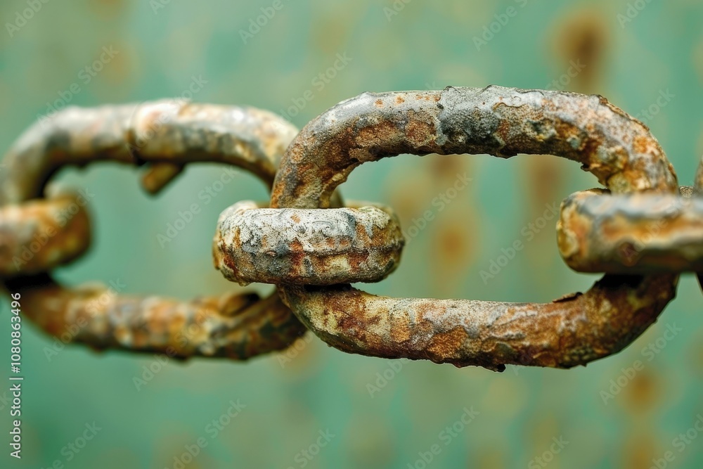 A chain link is shown in a close up A chain link is shown in a close up