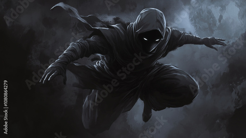 dark ninja shadow artwork photo