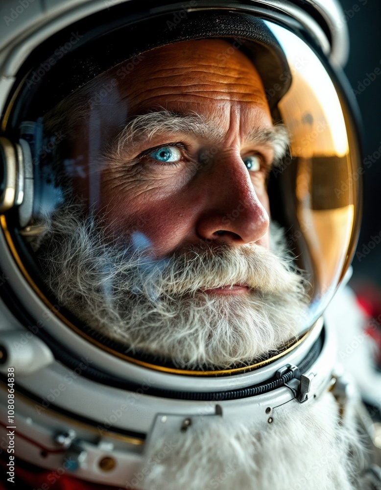 Santa Claus astronaut in a helmet Santa Claus astronaut in a helmet