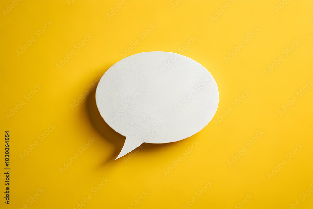 A blank speech bubble on a vibrant yellow background, symbolizing communication, creativity, or expression. A blank speech bubble on a vibrant yellow background, symbolizing communication, creativity, or expression.