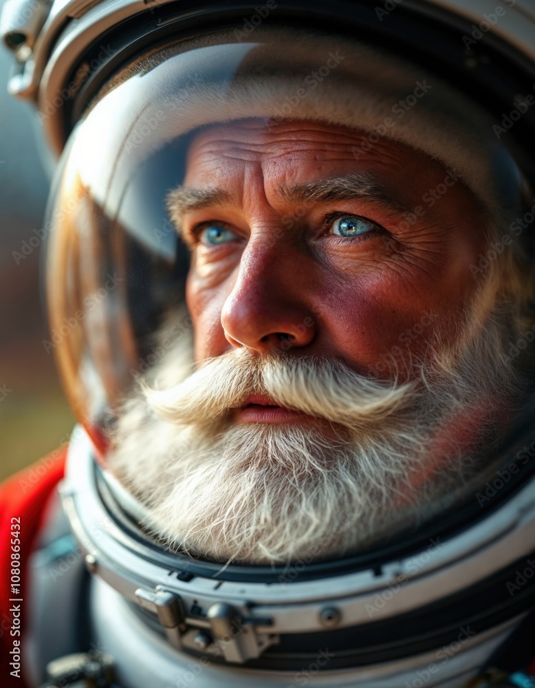 Santa Claus astronaut in a helmet Santa Claus astronaut in a helmet