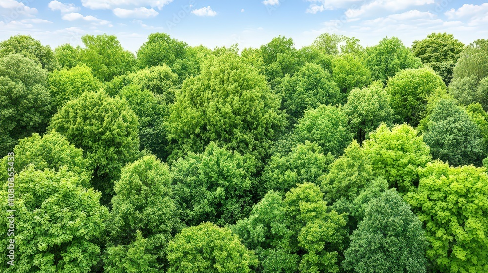 Lush Green Forest Canopy Highlighting Environmental Conservation and Carbon Neutral Initiatives for International Agreements on Climate Change