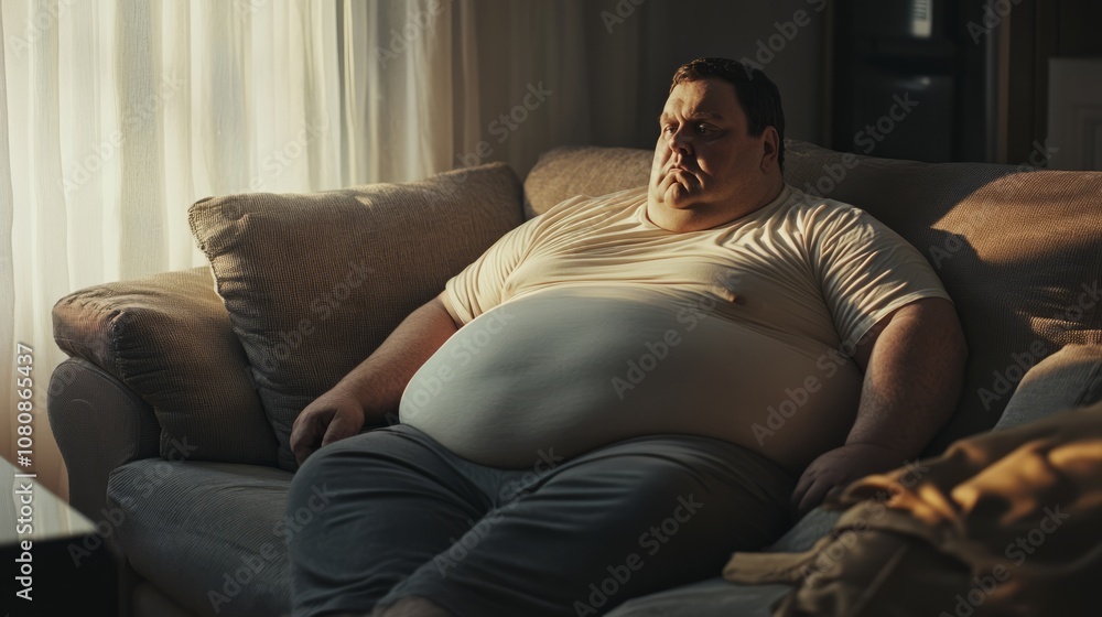 A thoughtful moment unfolds as a man sits on a couch, sunlight streaming in, capturing the weight of his reflections during a serene afternoon A thoughtful moment unfolds as a man sits on a couch, sunlight streaming in, capturing the weight of his reflections during a serene afternoon