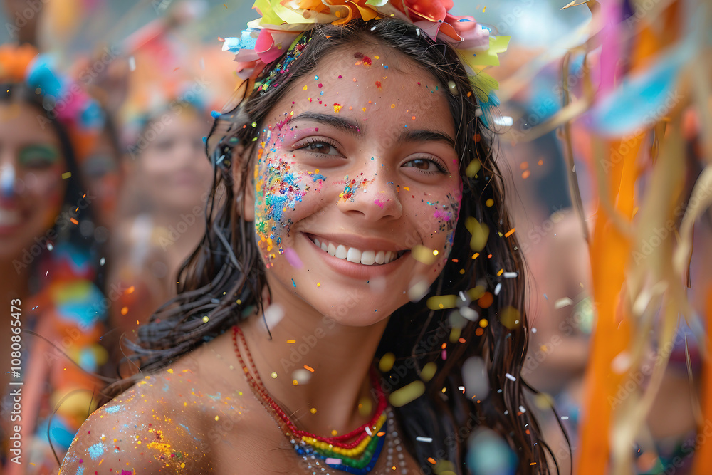 Generative AI Image of a Smiling Child in Colorful Traditional Costume at a Festive Holiday Celebration Generative AI Image of a Smiling Child in Colorful Traditional Costume at a Festive Holiday Celebration