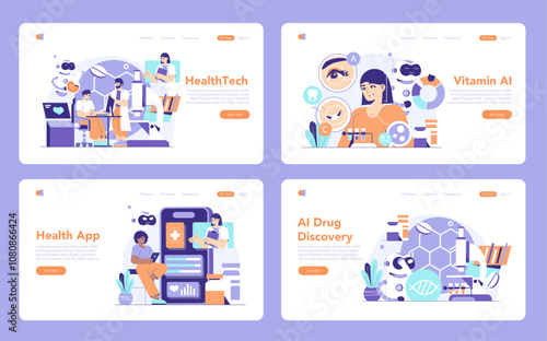 Healthtech. Flat Vector Illustration