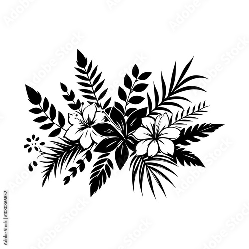Simple Vector Icon of a Brazil tropical blooms – Logo Design Illustration
