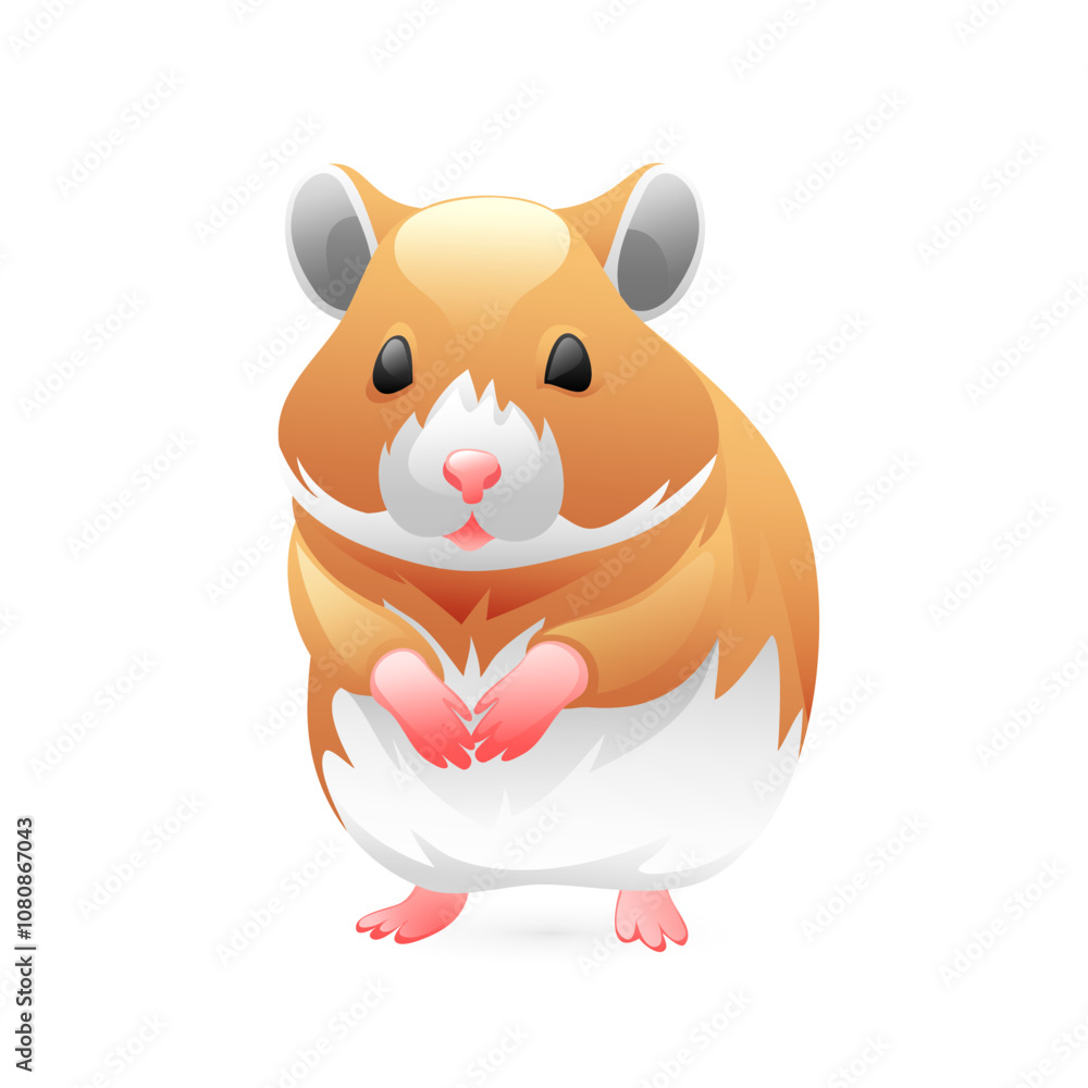 Illustration of a hamster, realistic in 3D style. Illustration of a hamster, realistic in 3D style.