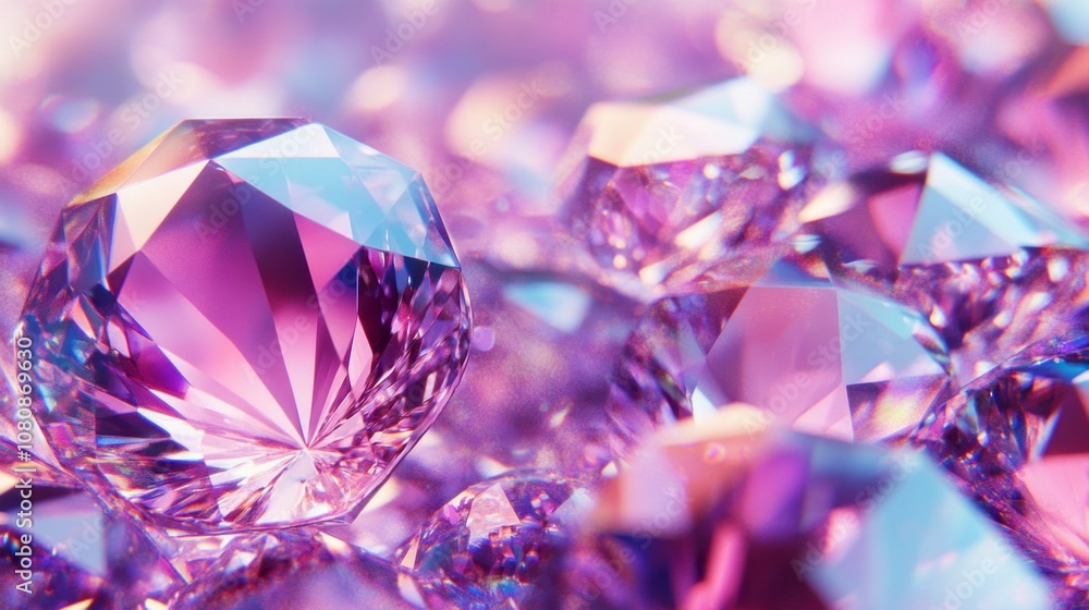 A close up of a bunch of purple diamonds A close up of a bunch of purple diamonds