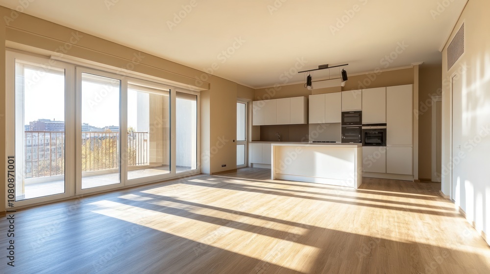 Obraz premium Modern Empty Kitchen Apartment